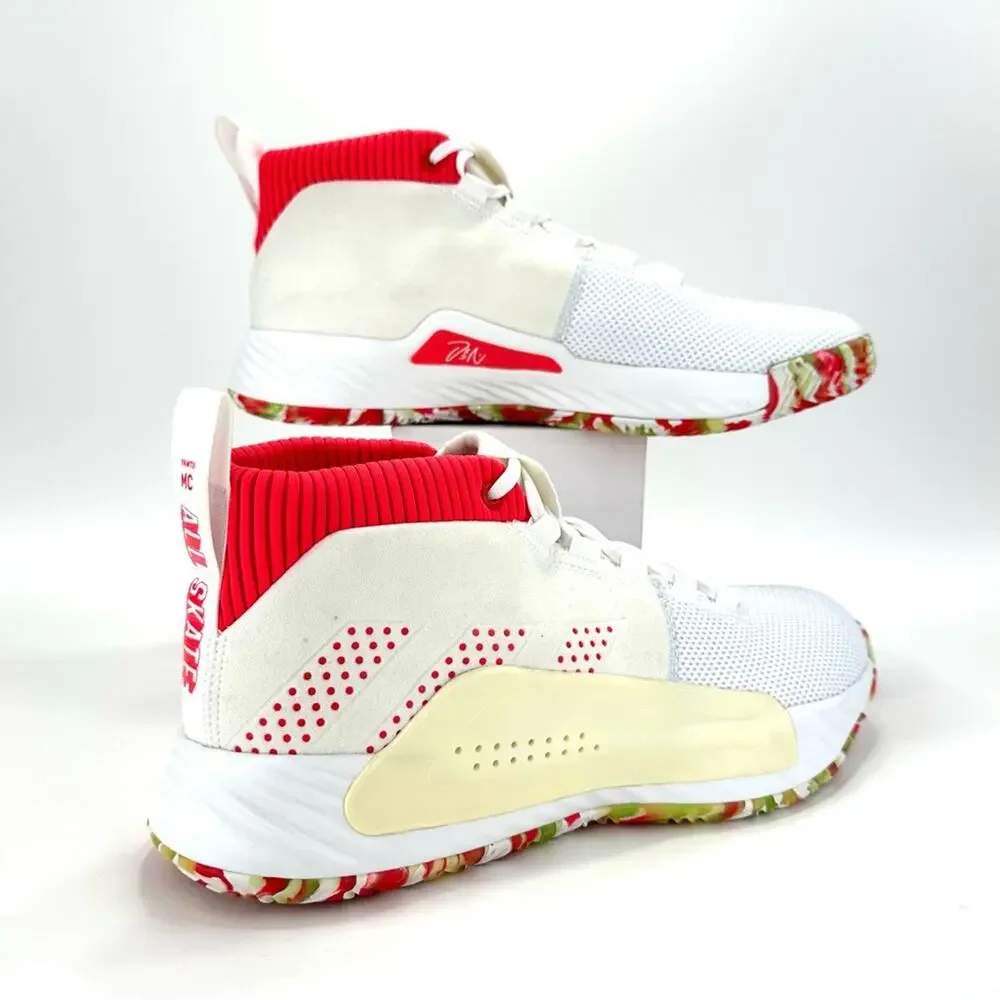 BB9312 Adidas Men Dame 5 All Skate Basketball Size 13 White Damian Lillard Shoes